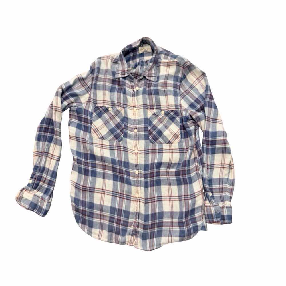Ralph Lauren Denim & Supply RL Utility Plaid Linen Cotton Button Shirt Women's